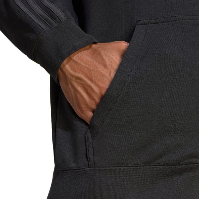 Felpa con cappuccio zip lunga All Blacks 2024, dettaglio tasca portaoggetti.