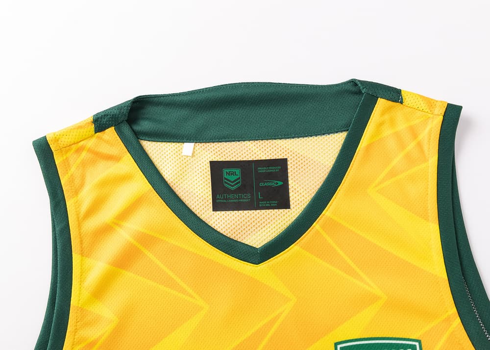 Canottiera da allenamento rugby Australia Kangaroos NRL oro, taglia L.