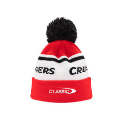 Zuccotto da rugby ufficiale Crusaders con pompon nero e logo Classic.