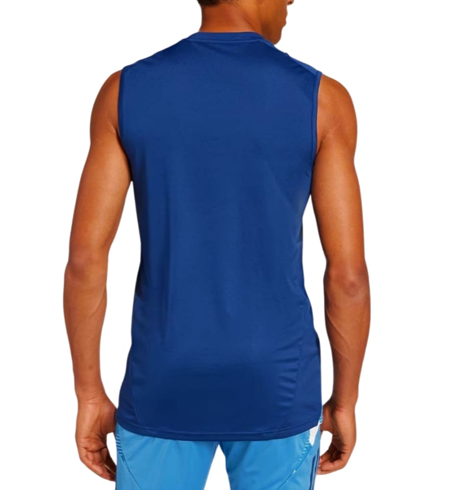 Canottiera rugby ufficiale Francia Adidas blu da uomo, smanicata.