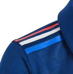 Maglia ufficiale da rugby per bambini della Francia 2025 Home: maglia da rugby per bambini blu con strisce rosse, bianche e blu.
