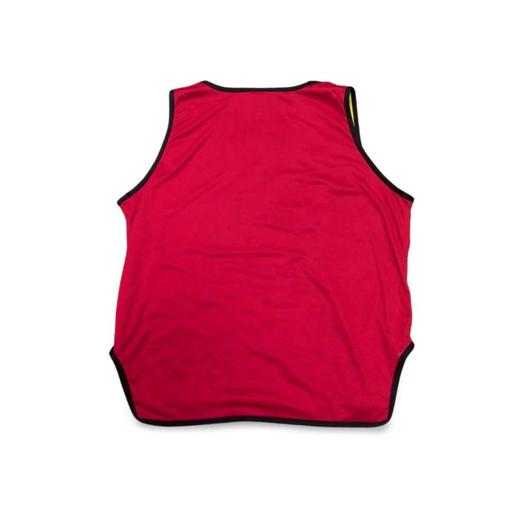 Fratino da rugby double face rosso e nero, ideale per allenamenti.