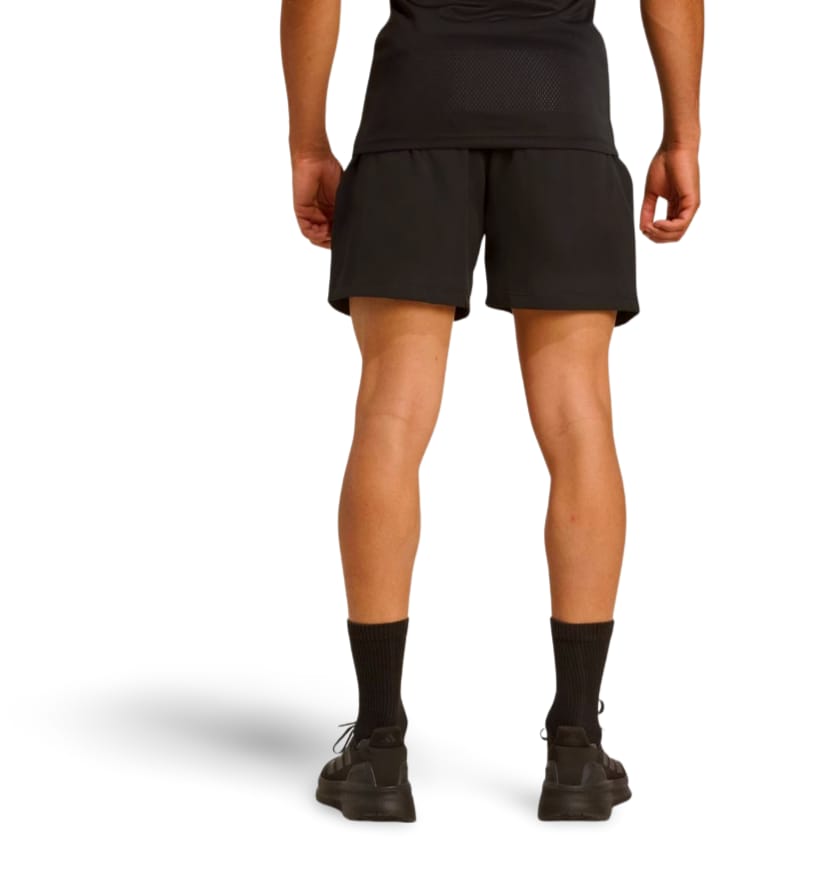 Pantaloncini da rugby gara All Blacks Adidas neri da uomo, vista posteriore.