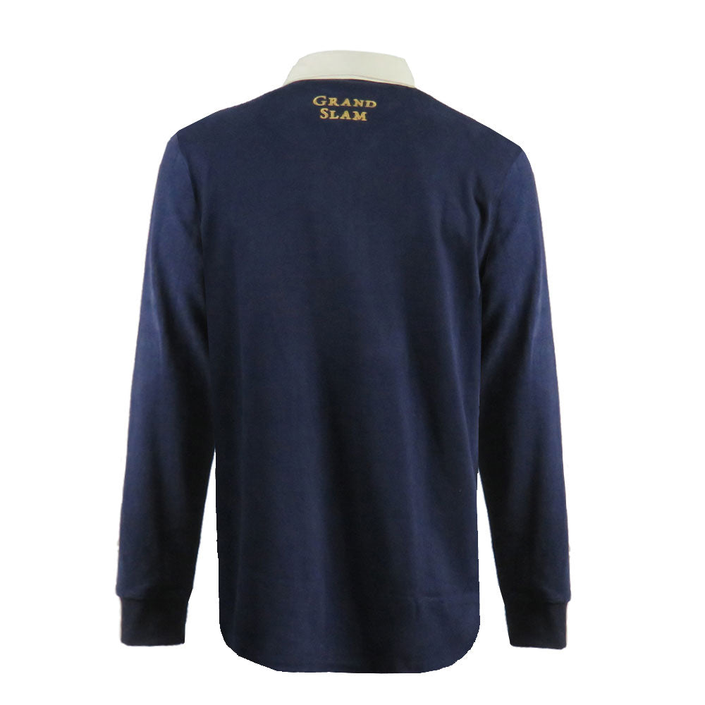 Maglia Rugby Vintage a maniche lunghe scozzese, con ricamo "Grand Slam" sul retro.