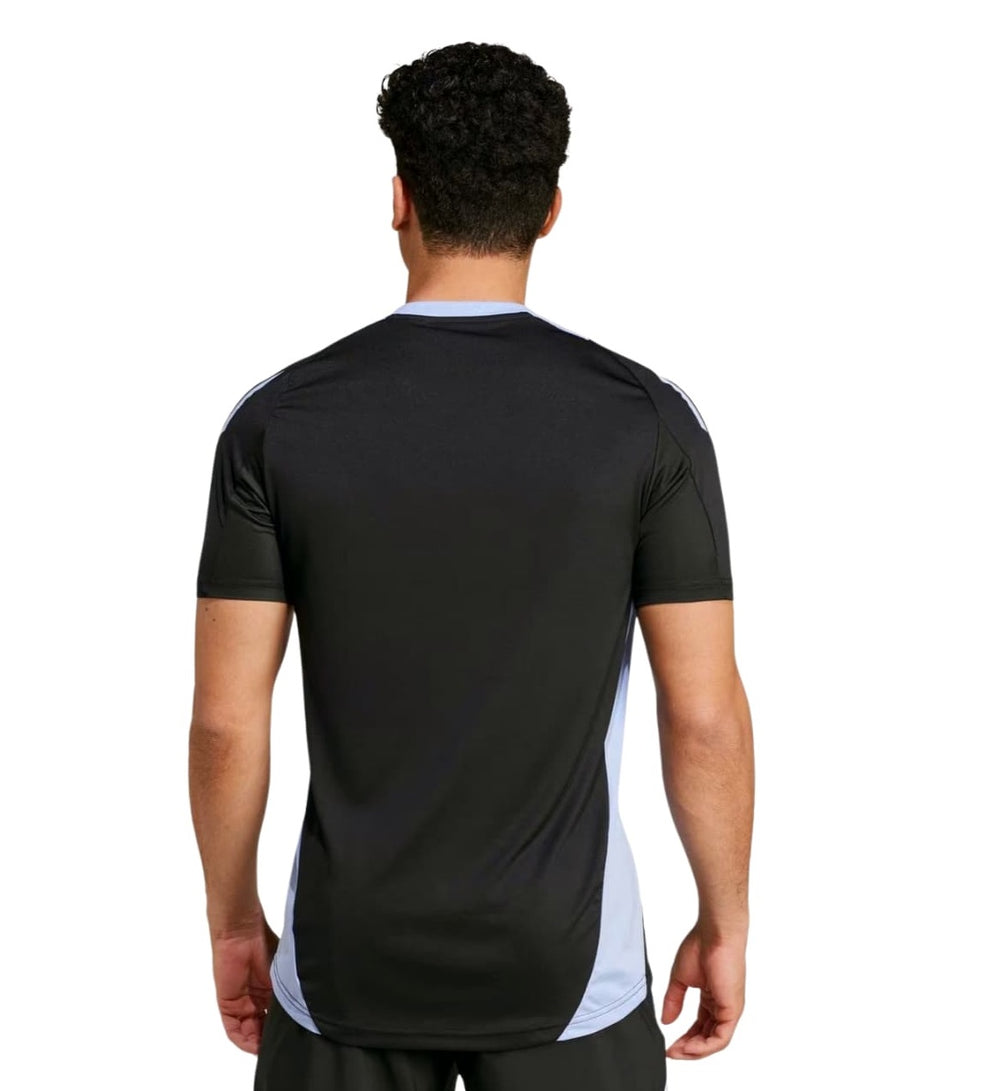 Maglia da rugby All Blacks 2025 performance uomo, nera con inserti azzurri.