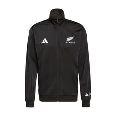Giacca da allenamento da uomo All Blacks Adidas in poliestere nero con logo.