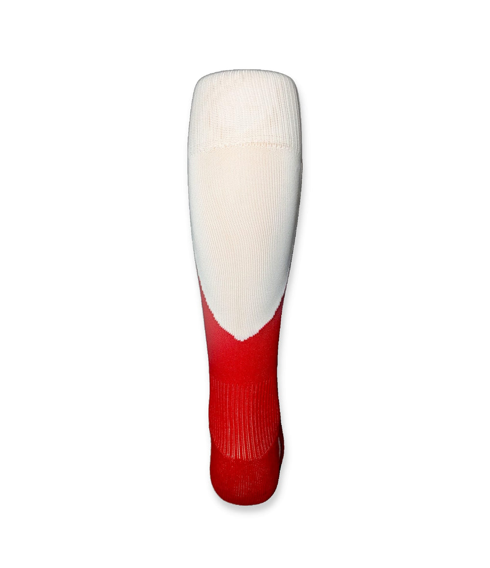 Calza Rugby Samurai Professionale Tri Nation Rosso Bianco: Red and white professional rugby socks