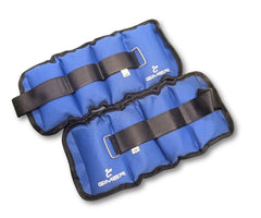 Pesi per caviglie Gimer da 3 kg: coppia di pesi regolabili blu per caviglie, ideali per fitness ed esercizi.