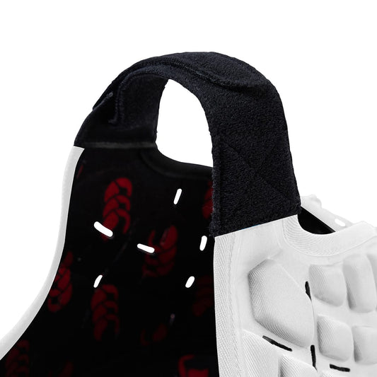 Caschetto da rugby Canterbury RAZE bianco e verde, dettaglio interno con logo.