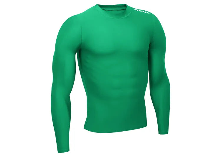Maglia compressione verde smeraldo Atak Base Layer uomo