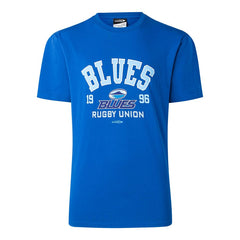 T-shirt da uomo blu Auckland Blues Rugby Union 1996 in cotone.
