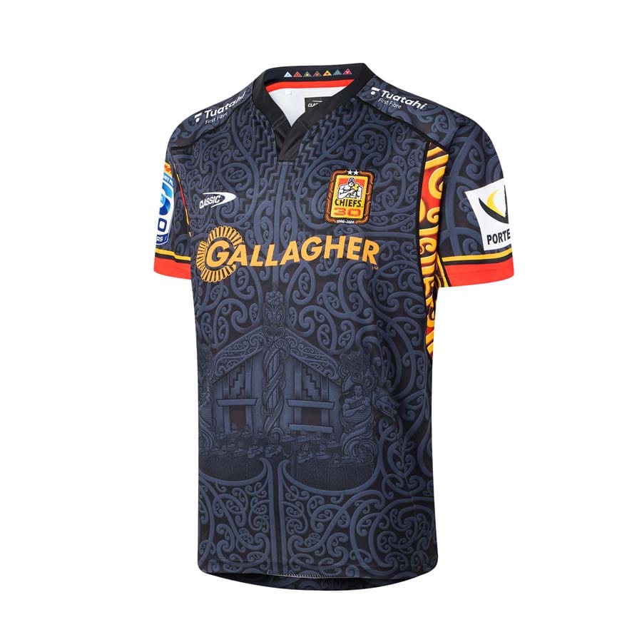Maglia da rugby Chiefs 2026 Home PRO, design ispirato alla cultura Maori.