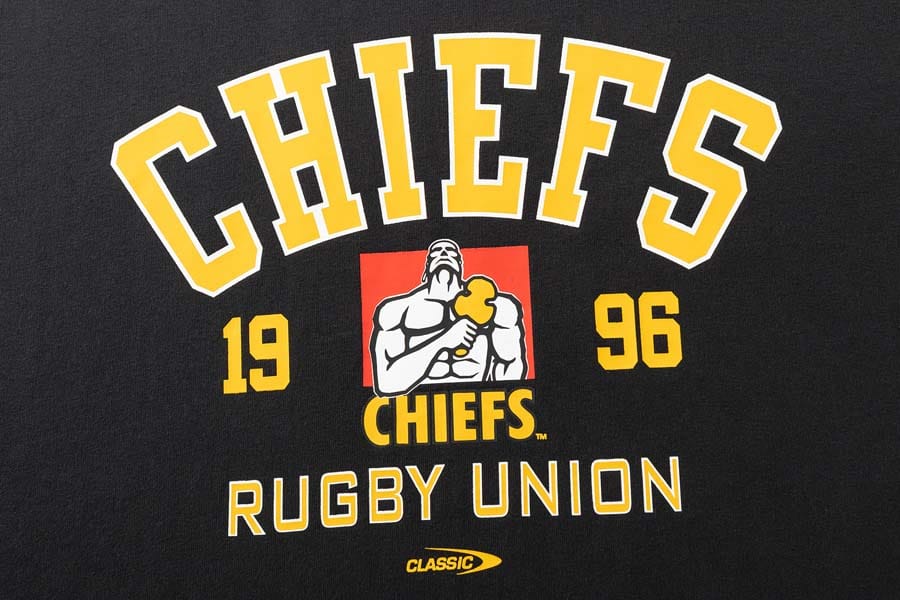 Maglia rugby Waikato Chiefs 1996, cotone, con logo classico.