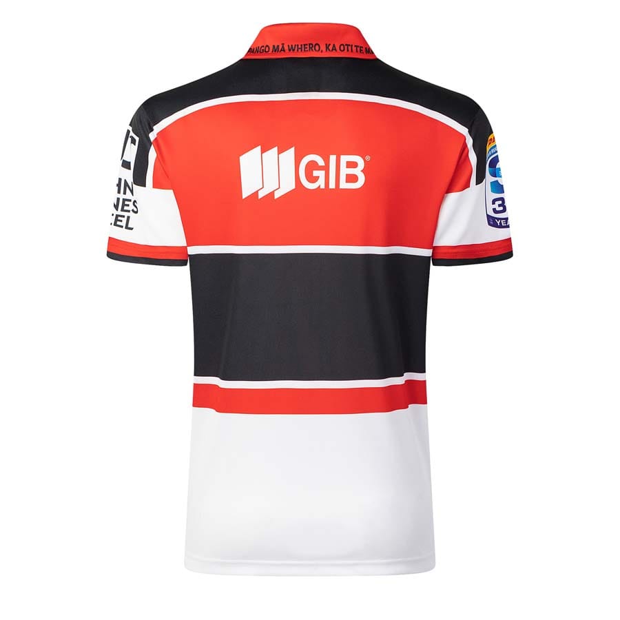Maglia Rugby Crusaders 2026 Heritage PRO, retro con logo GIB e dettagli rossi, neri e bianchi.