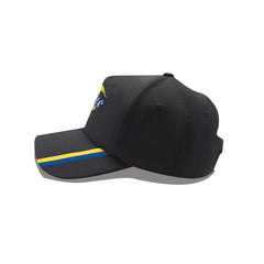 Cappellino ufficiale Rugby Hurricanes nero con strisce blu e gialle