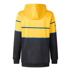 Felpa con cappuccio Rugby Hurricanes 2026 gialla e grigia con dettagli blu.