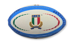 Pallone da rugby Mini Gilbert FIR Italia: mini pallone da rugby ufficiale con il logo della nazionale italiana di rugby