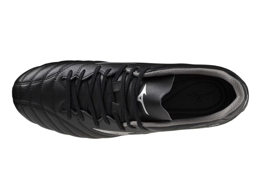 Mizuno Monarcida NEO Select MD Nero: Scarpe da calcio in pelle nera, scarpe da calcio dal design classico.