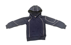 Felpa BLK Sport TEK V bambino blu con zip e cappuccio, ideale per il rugby.