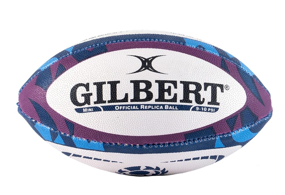 Mini pallone da rugby Gilbert Scotland: replica ufficiale del mini pallone da rugby, con il design della Scozia. Perfetto per i bambini.