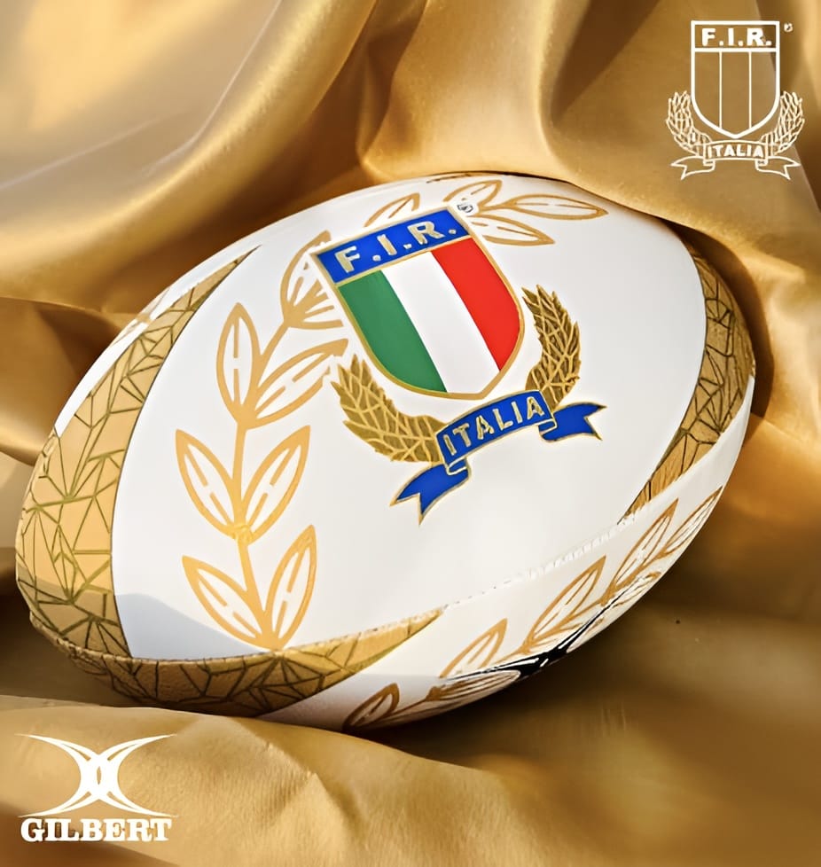 Pallone Rugby Italia supporter Gold white limited edition 2024