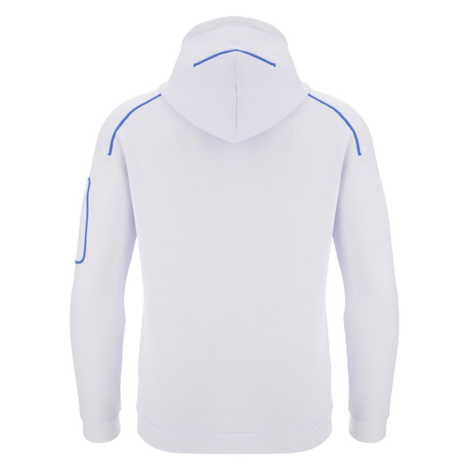 Felpa bianca da rugby Kanak Zip Lunga con dettagli blu