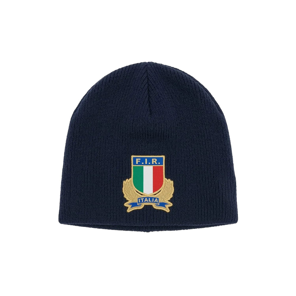 Zuccotto blu da rugby FIR Italia con stemma ufficiale, collezione 2025-26.