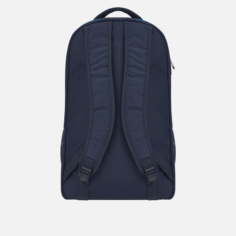 Zaino Takeoff blu in tessuto tecnico, ideale per gli appassionati di rugby.