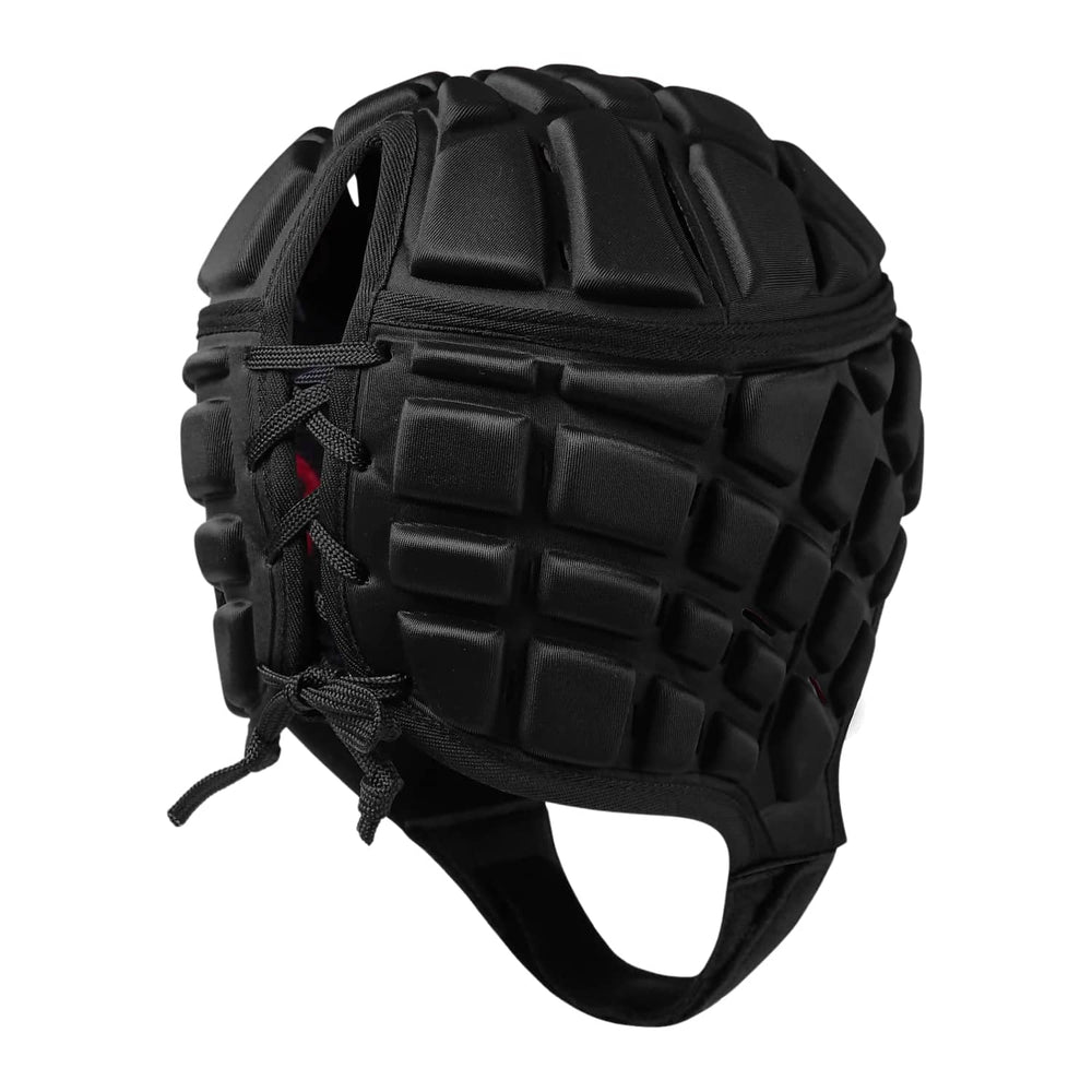 Canterbury RAZE nero Bambino: cappellino da rugby imbottito nero per bambini, con design protettivo e allacciatura sicura.