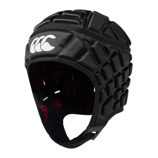 Canterbury RAZE nero: casco da rugby imbottito nero per la protezione dagli urti
