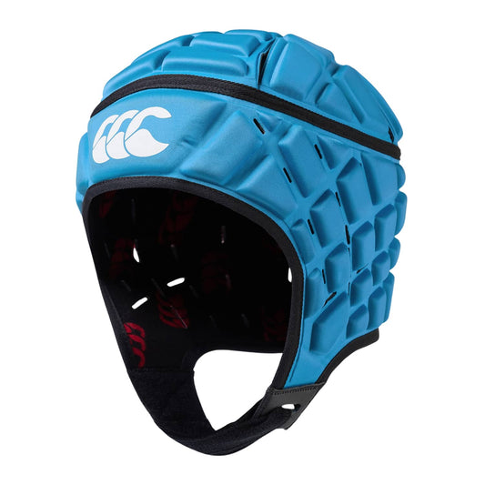 Cappellino da rugby Canterbury RAZE Mid Blue: copricapo protettivo per bambini, caratterizzato da un design imbottito e una vestibilità comoda.