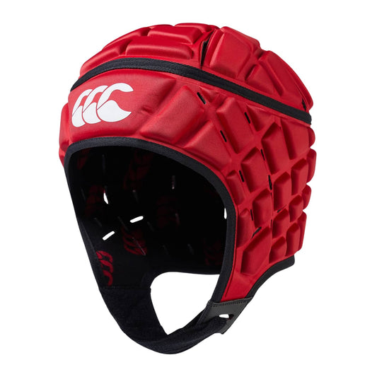 Caschetto da rugby Canterbury RAZE rosso con logo bianco