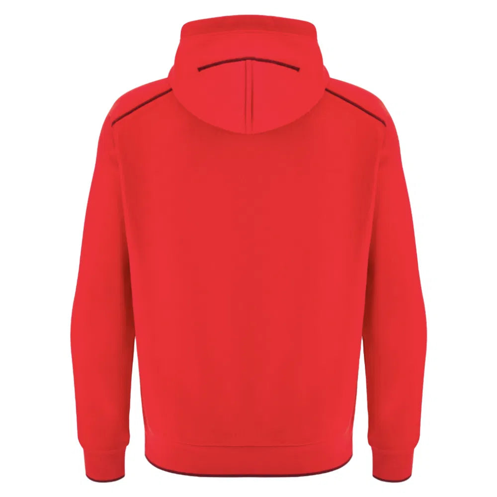 Felpa da viaggio Rugby Galles con cappuccio, colore rosso, stile athleisure.