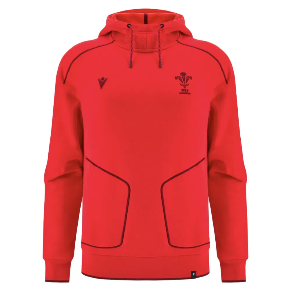 Felpa con cappuccio Red Wales Rugby: felpa ufficiale Athleisure 2026 con cappuccio e logo della squadra
