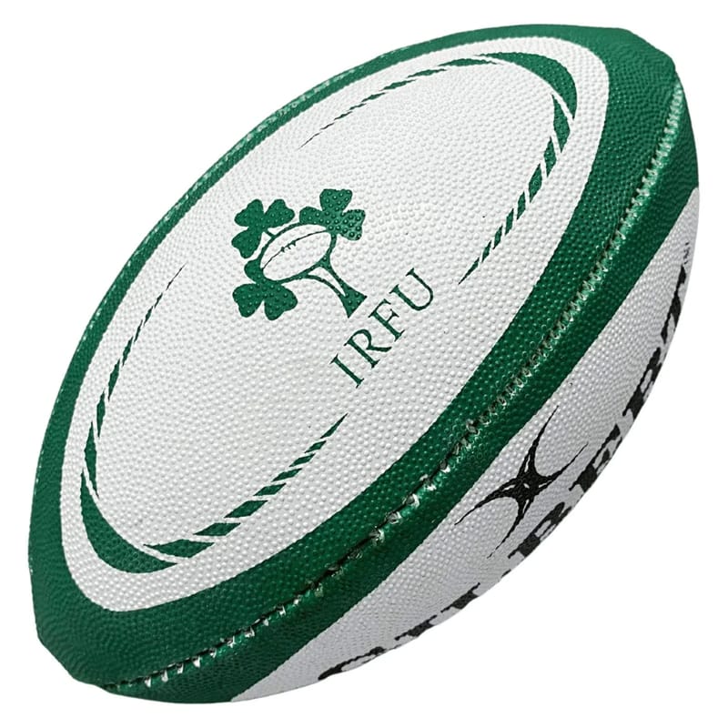 Pallone da rugby Gilbert Ireland: Mini pallone da rugby con logo IRFU e design a trifoglio. Il gadget per Rugby Ideale , ottimo anche come oggetto da esposizione.