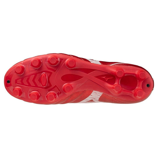 Suola di scarpino Mizuno Monarcida NEO III Select MD Ruby Red con tacchetti multidirezionali.