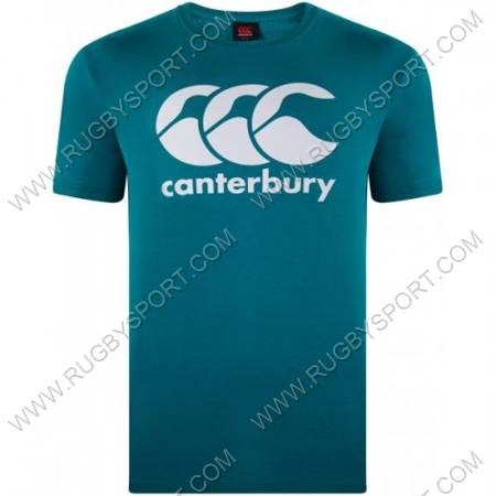 T-shirt bambino Canterbuy verde smeraldo con logo bianco CCC