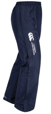 Pantalone da allenamento Canterbury blu scuro con logo, modello open hem.