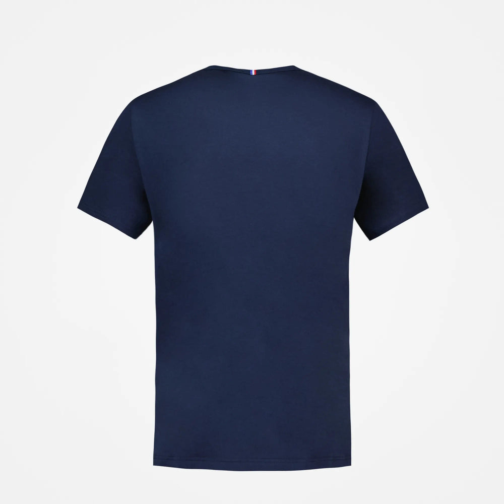 Maglietta ufficiale France Rugby Le Bleu: maglietta blu navy da uomo, vista posteriore.