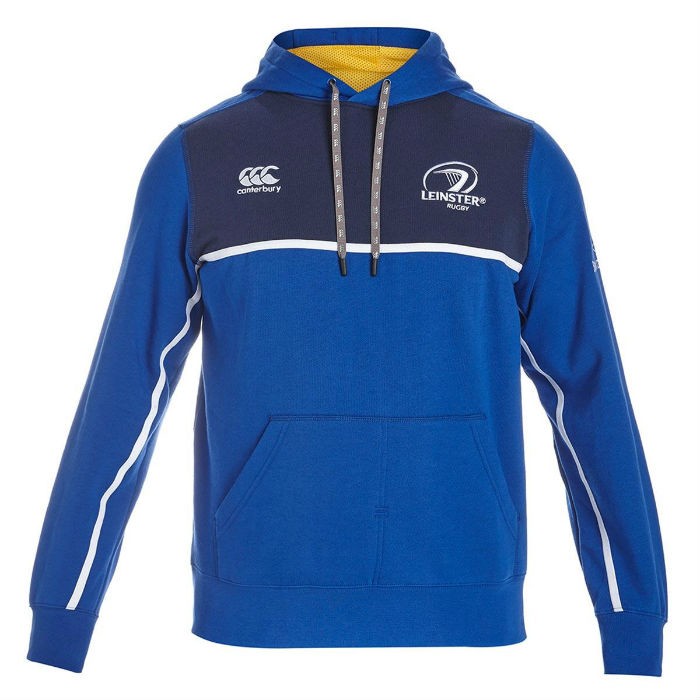 Felpa blu con cappuccio e logo Leinster Rugby, training per bambino.