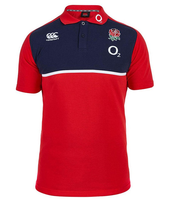 polo inghilterra rugby training blu-rosso