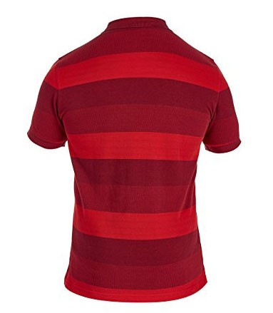 Polo rugby Inghilterra a righe orizzontali rosse e bordeaux, manica corta.