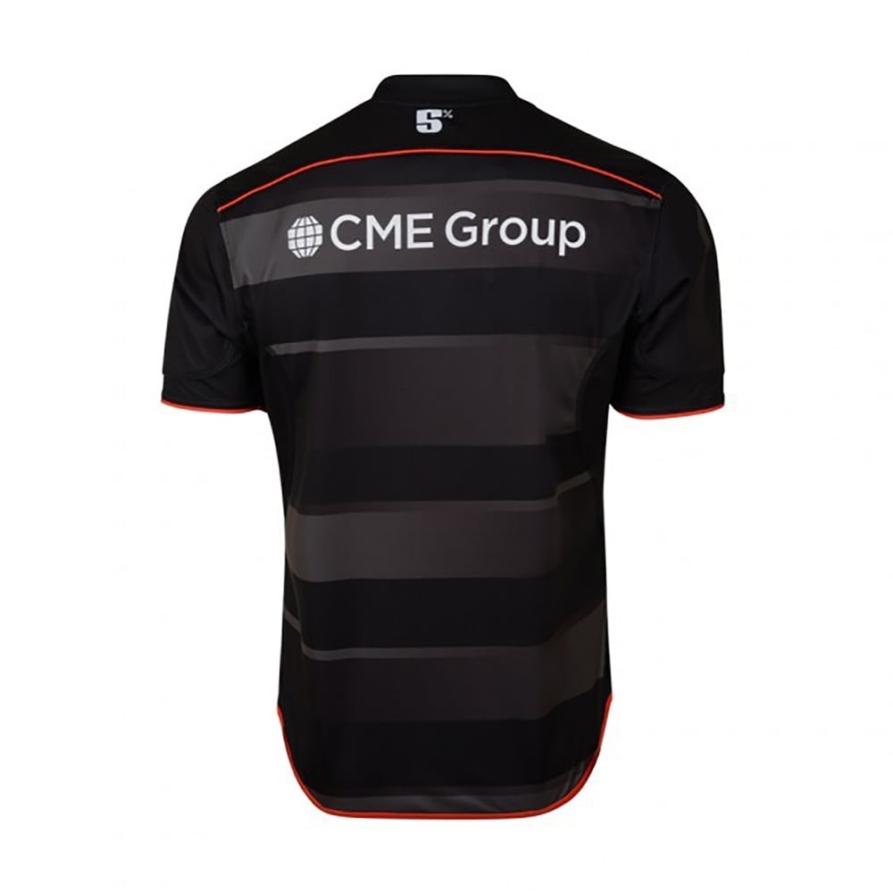 Maglia rugby Saracens home 2016/17 da bambino, retro, con logo CME Group.