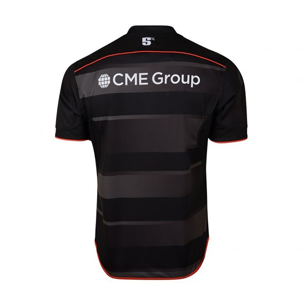 Maglia rugby Saracens home 2016/17 da bambino, retro, con logo CME Group.