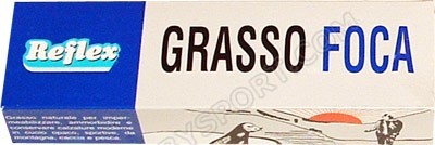 Confezione di Grasso Foca Reflex per la cura e manutenzione di calzature sportive.