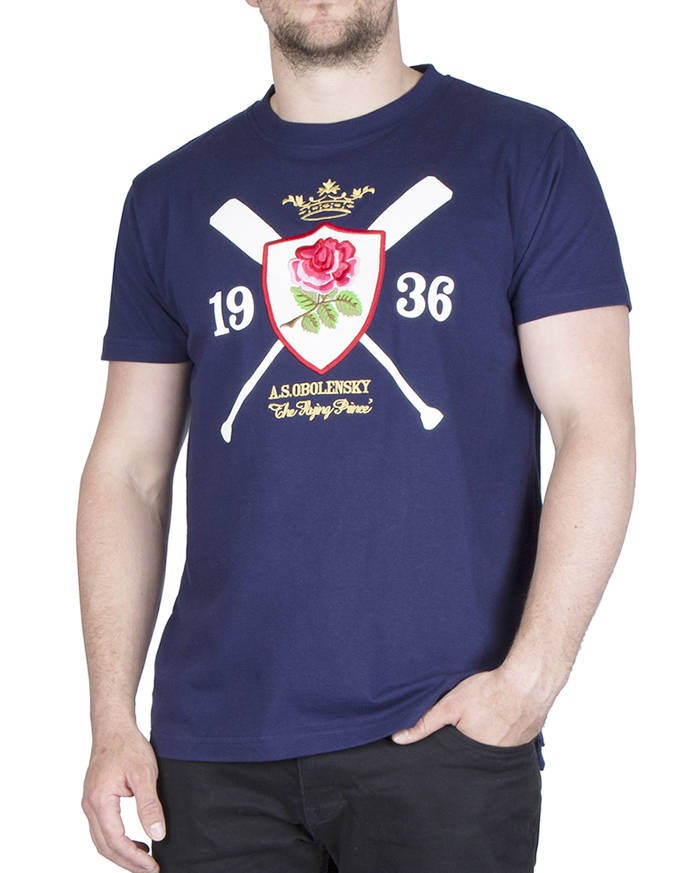 T-shirt Rugby Vintage "Flying Prince" Blu