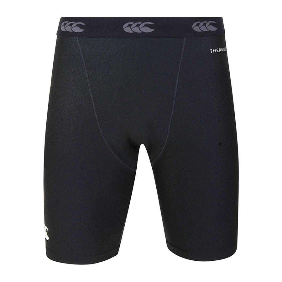 Scaldamuscolo Canterbury Thermoreg nero da uomo, con logo Canterbury visibile.