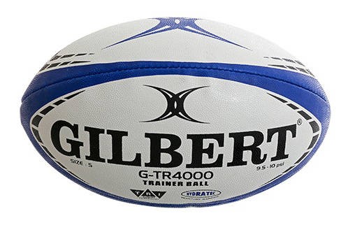 Pallone da rugby Gilbert G-TR4000 bianco e blu, misura 5.
