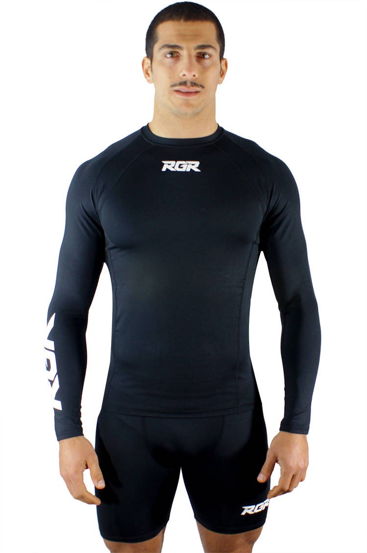 Maglia RGR Thermo Nero a manica lunga da uomo, ideale per il rugby.