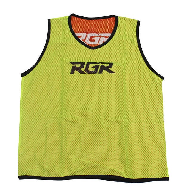 Canotta sportiva RGR rugby in giallo con dettagli rossi e neri.